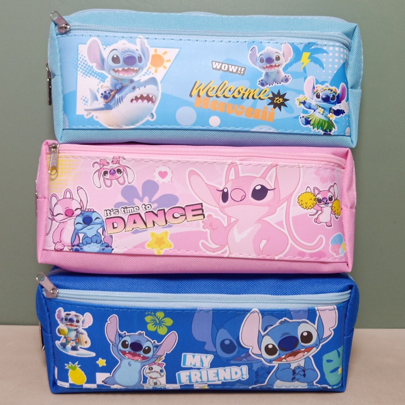 外贸史迪仔双层笔袋太空人宇航员独角兽文具收纳袋学生铅笔袋奖品