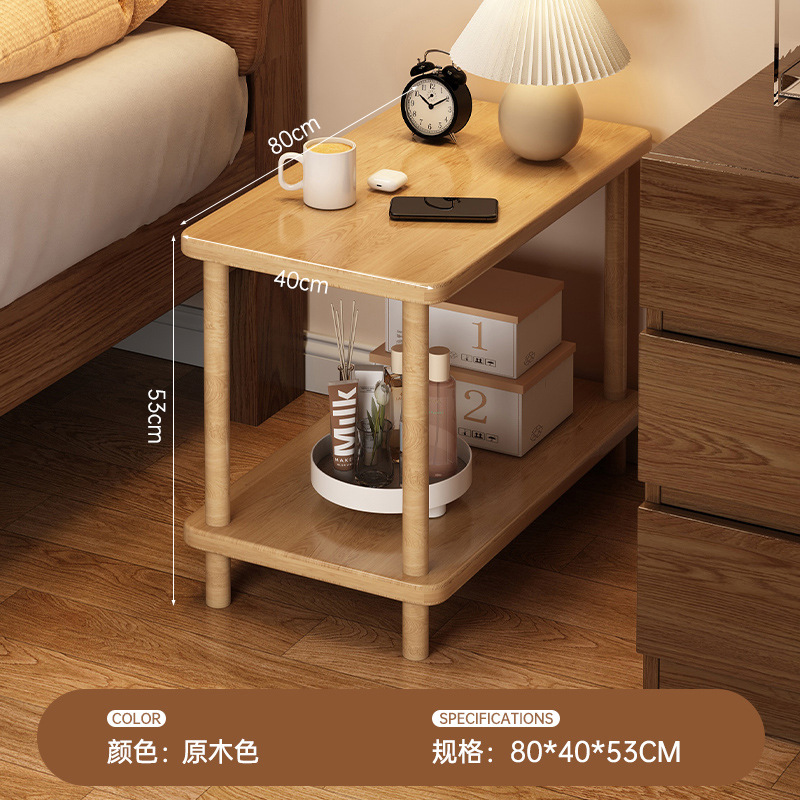 Mesa de cabecera de madera sólida pequeña habitación doméstica simple gabinete de almacenamiento de cabecera de cama moderna simple y creativa estante de cabecera de cama