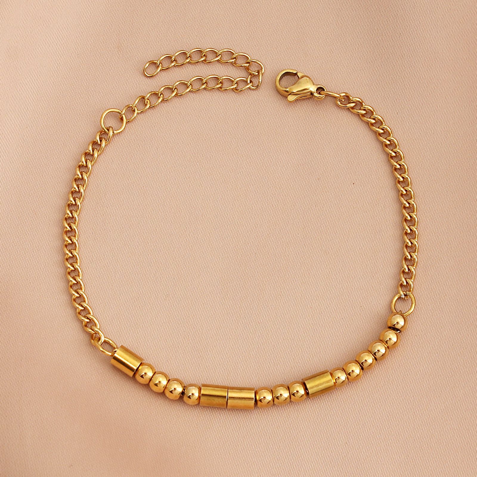 304 Stainless Steel Material Simple Style Classic Style Geometric 304 Stainless Steel 18K Gold Plated Bracelets In Bulk