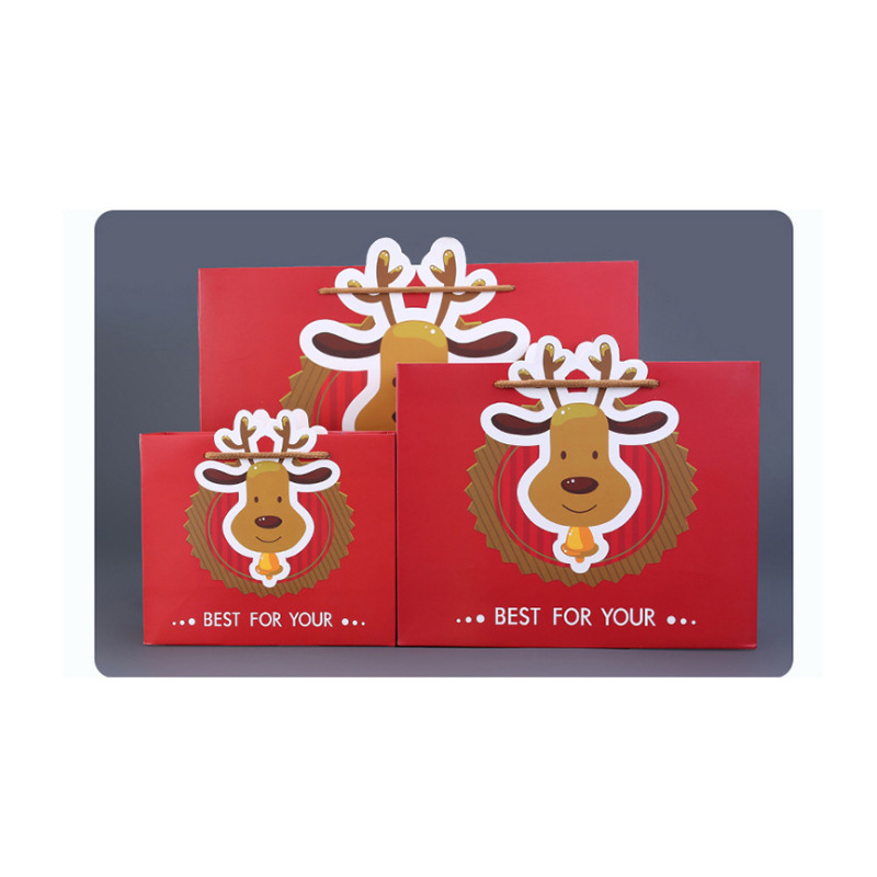 Bolso clásico del regalo de la Navidad bolso alto-mirando la bolsa de papel del bolso del regalo de Papá Noel en la acción al por mayor