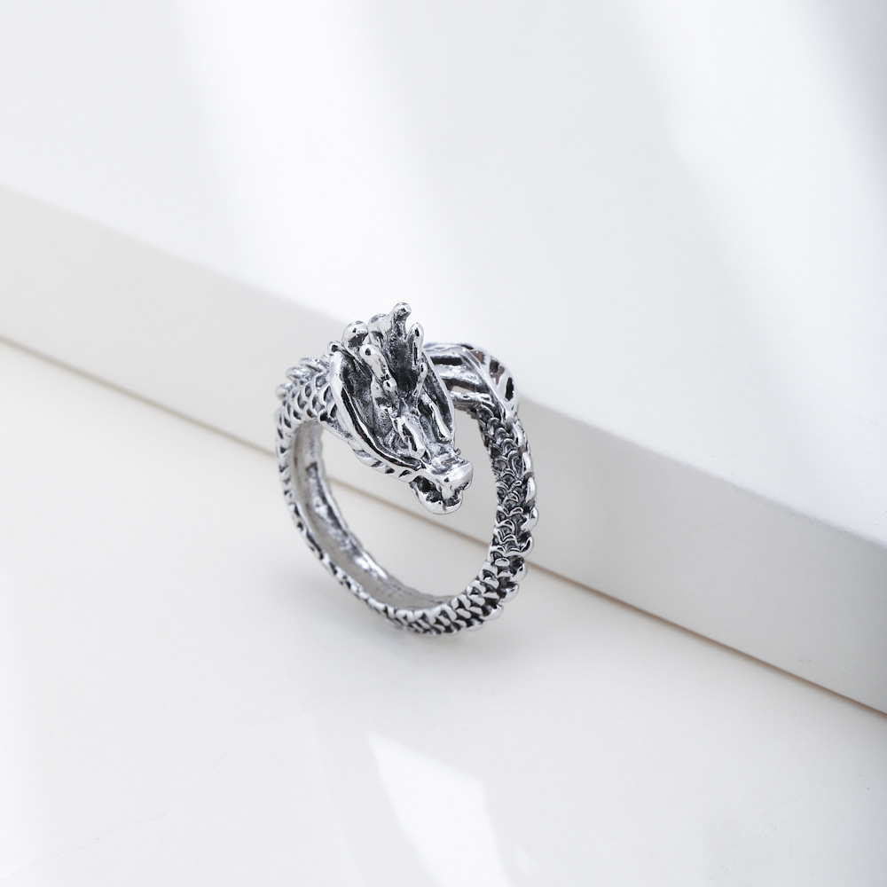 wholesale retro Chinese dragon alloy open ring Nihaojewelry