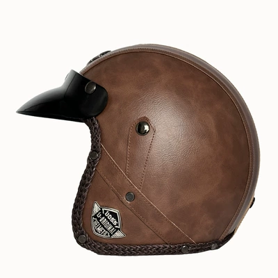 Helmet, Safe and Warm for, Motosiklet kaskı (dəbilqə) - brown-flat-m
