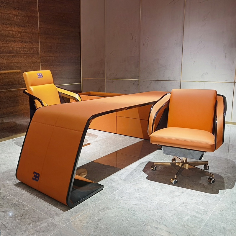 Italian Bugatti Boss Chair Villa Study Luxury Office Chair President Executive Chair Top Layer
