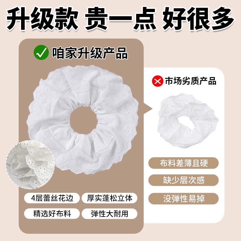 Encaje blanco francés, lazo para el cabello de intestino grueso, banda de goma femenina, hilo para el cabello de alta calidad, hilo para el cabello de alta elasticidad, hilo para el cabello, accesorios para el cabello