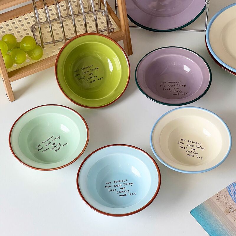 Ins England Letter Ceramic Bowl High Color Value Contrast Color Letter Deep Bowl Dessert Bowl Salah Bowl Yogurt Bowl Ins England Letter Ceramic Bowl High Color Value Contrast Color Letter Deep Bowl Dessert Bowl Salah Bowl Yogurt Bowl