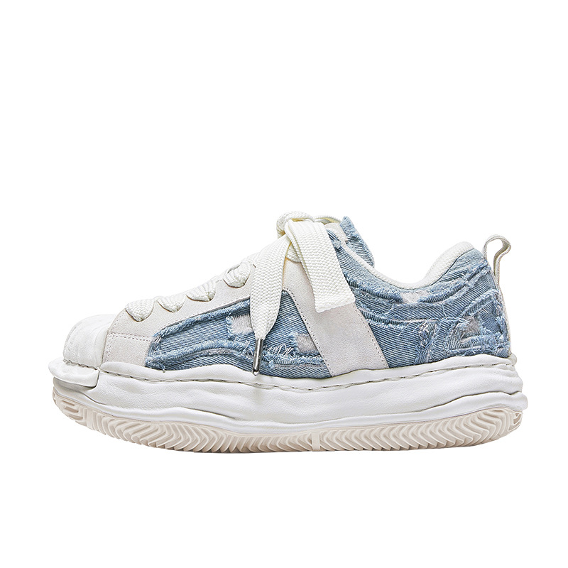 Gewaschene Jeans machen aus alten Brettschuhen Modeschuhe für Männer und Frauen die gleichen Herrenschuhe_voghion.com