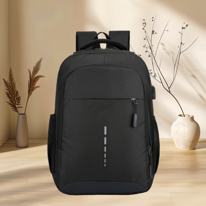 Cross-Border Popular Business Commuter Backpack 16inch Large-Capacity Computer Bag Oxford Cloth Reflective Strip Student Bag Backpack Cross-Border Popular Business Commuter Backpack 16inch Large-Capacity Computer Bag Oxford Cloth Reflective Strip Student Bag Backpack