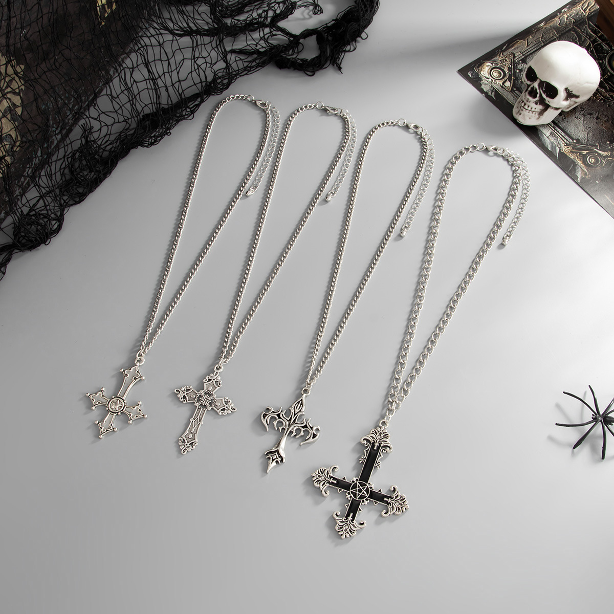 54g Weight Iron Pendant Material Layered Necklaces Classification Iron Chain Material 1 Piece Quantity Weekend Occasion Iron, Zinc alloy Material Cross Pattern Women's Gender Simple Style, Classic Style Style Dark Punk Cross Pendant Necklace Set For Women Exaggerated Stacking Cool Sweet Clavicle Chain Jewelry Geometric Pattern Alloy Zinc 19