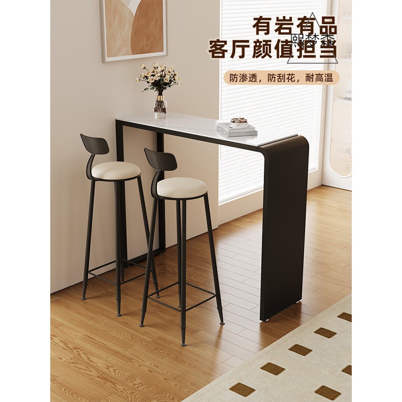 Bar Table Balcony Slate Bar Home Living Room Sofa Leisure Mini Bar Table Partition Cabinet High Leg Long Table