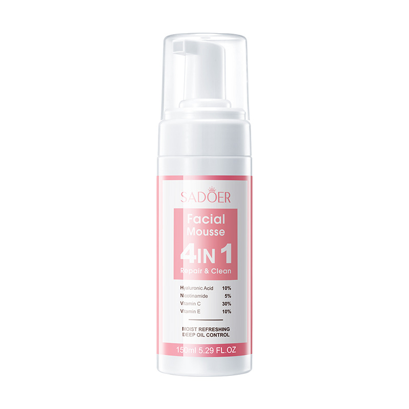 Espuma limpiadora facial SADOER pure English con aminoácidos de plantas y frutas, con cabezal de cepillo, venta al por mayor para comercio exterior transfronterizo.