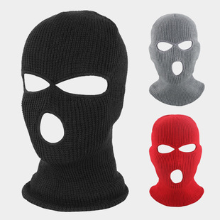 Three-hole Knitted Headgear Winter Cold-proof Windproof Skiing Tactical Thickened Riding Funny Ear-covering Warm Boats Men