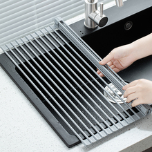 日本沥水架可折叠水槽碗架洗碗池碗盘碟收纳篮厨房水池硅胶置物盛