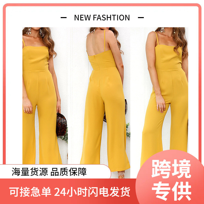 New Style Loose and Fashionable Sexy Tassel Jumpsuit with Zipper and Backless Design for Foreign Trade Cross-Border Sales New Style Loose and Fashionable Sexy Tassel Jumpsuit with Zipper and Backless Design for Foreign Trade Cross-Border Sales