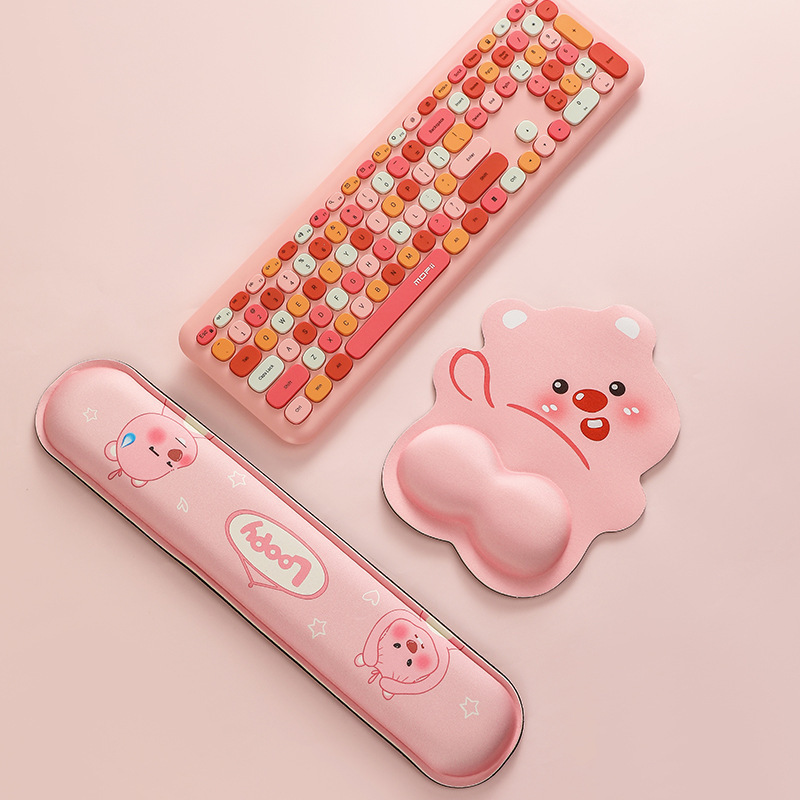 Nuevo ins lindo cartón de dibujos animados oso muñeca almohadilla de ratón para hombres y mujeres de oficina almohadilla de ratón para computadora soporte de teclado suave