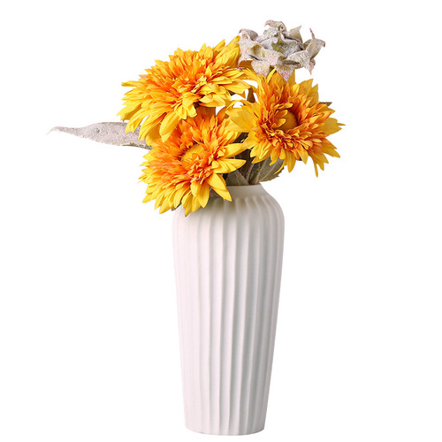 One-piece white plain-fired vase ceramic wholesale water-grown dried flower ornaments street stalls factory direct sales