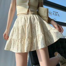 甜美时尚波点短裙女夏季新款小个子少女风蛋糕裙高腰显瘦A字短裙