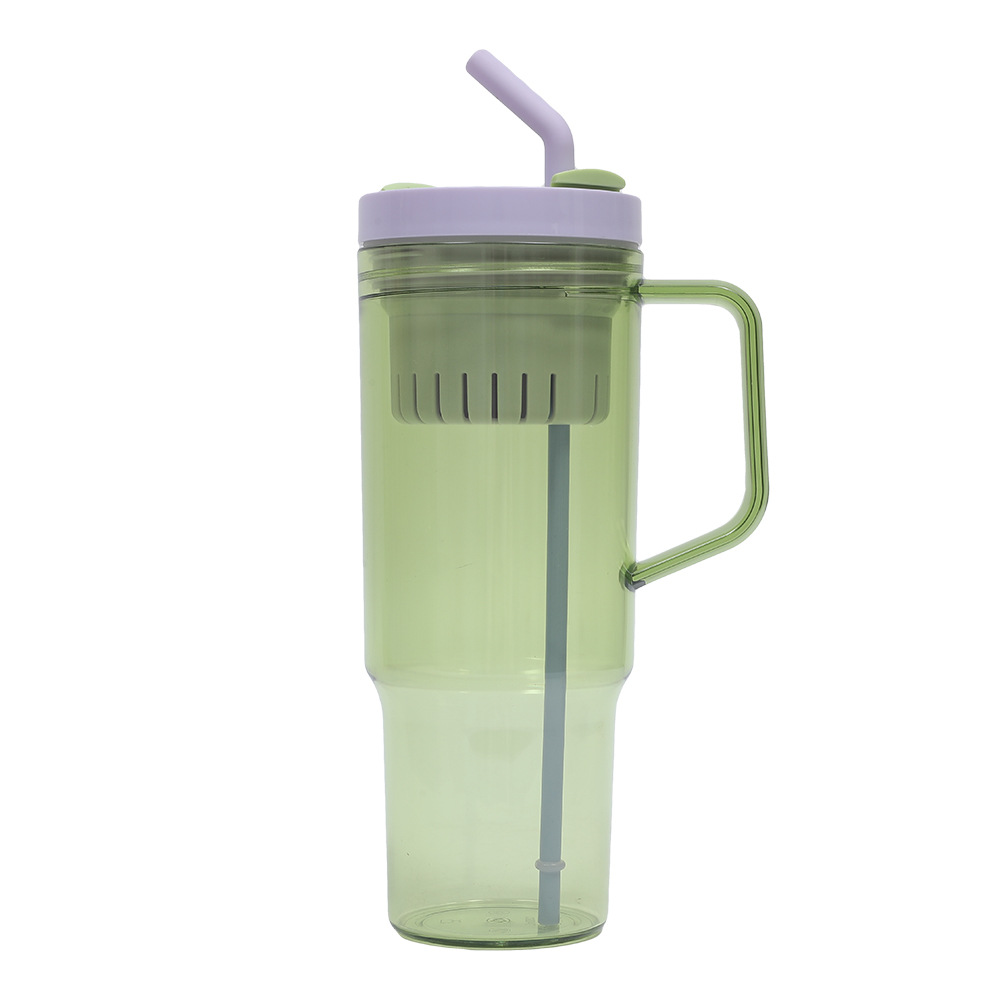 Taza de coche de comercio exterior transfronteriza de 40oz Taza de plástico gigante Juego de tres piezas con pajita Taza de agua de gran capacidad y alto valor