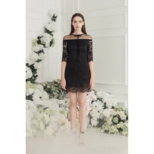 Marie 17春夏新款 浪漫蕾丝露肩蝴蝶结系带连衣裙 7390 清货