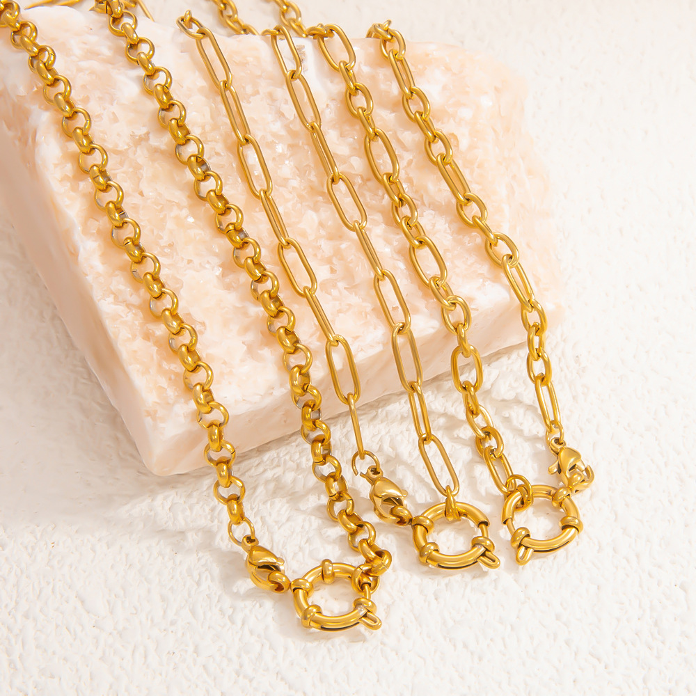 8g Weight PVD Coated Gold Plating Process Chain Jewelry Making Type 40-45cm Jewelry Making Size Lobster Trigger Clasp Closure Clasp Closure Type 18K Gold Plated Plating Material Paperclip Chain, cable chain, snake chain Chain Type 1 Piece Quantity 304 Stainless Steel Material Geometric Pattern Polished Finish Simple Style Style 1 Piece 304 Stainless Steel 18K Gold Plated PVD Coated Paperclip Chain Cable Chain Snake Chain Polished 40-45cm DIY Jewelry Accessories Chain Simple Style Geometric 5