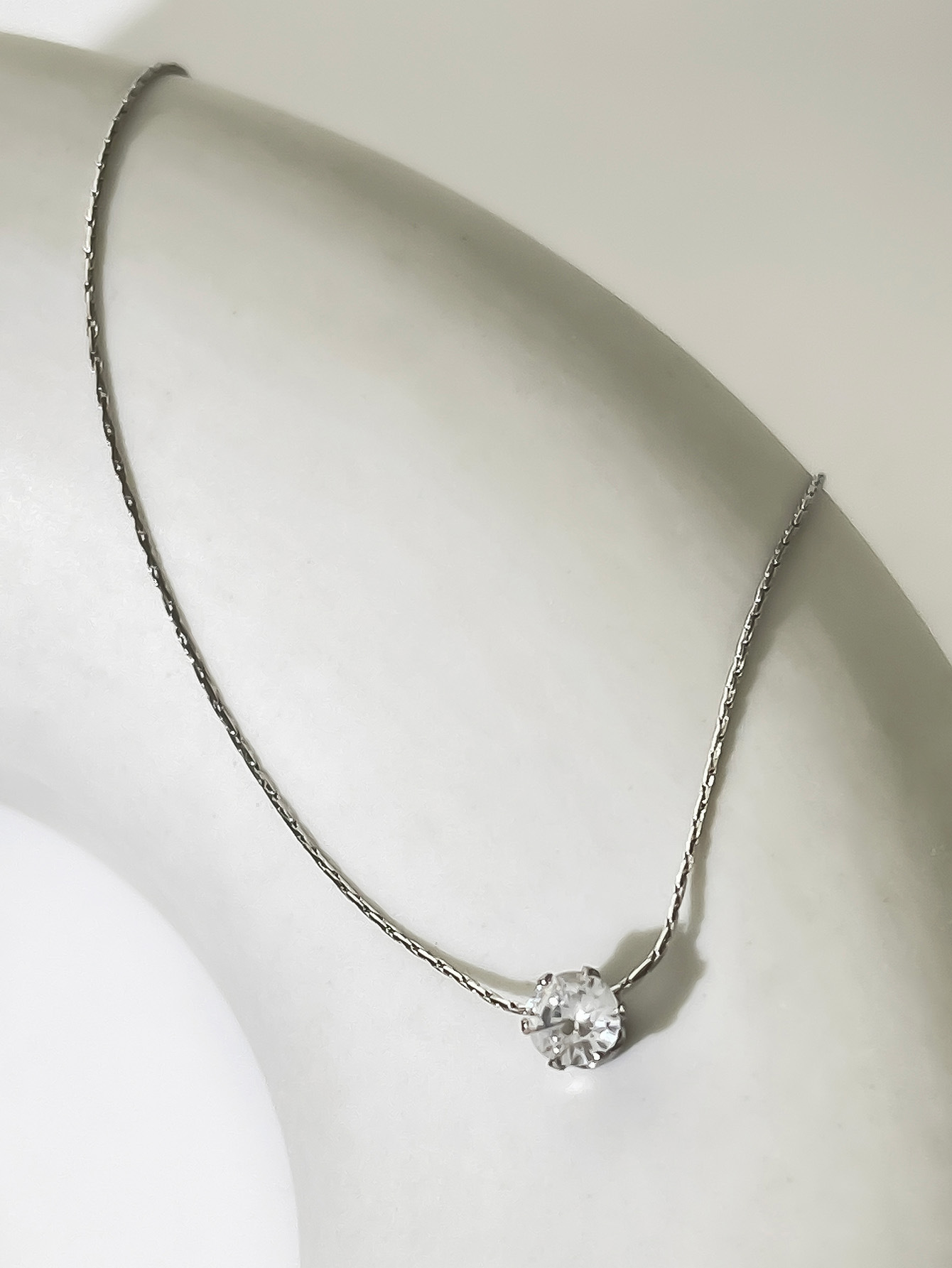 Geometric Pattern Wholesale Jewelry Elegant Geometric Titanium Steel Zircon Pendant Necklace
