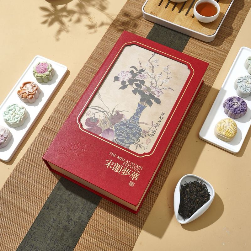 中秋月饼礼盒装莫奈花园茶月饼礼盒装宋韵梦华国潮糕点厂家批发|undefined