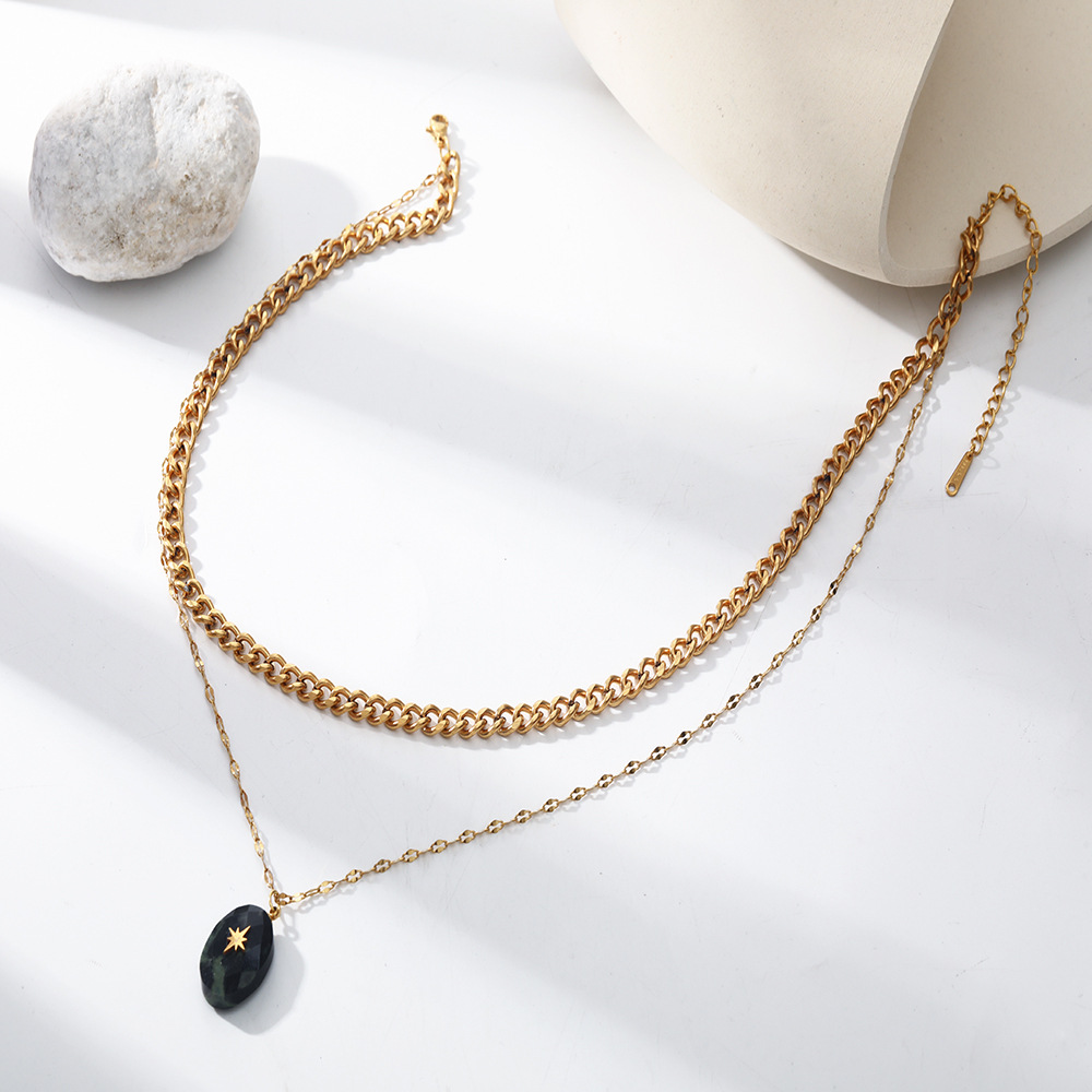 1 Piece Fashion Geometric Stainless Steel Plating Layered Necklaces_colorza_11