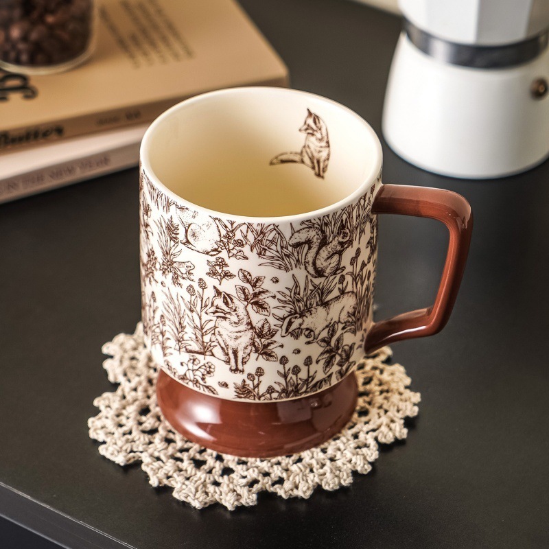 复古咖啡杯高档古风家用杯子下午茶陶瓷水杯小众马克杯情侣生日礼|undefined
