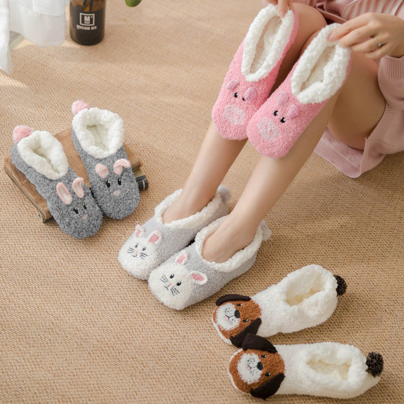 Coral Fleece Floor Socks Indoor Adult Women's Snow Fleece Thickened Home Lamb Fleece Adult Non-Slip Slipper Socks