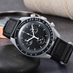 2025 Foreign Trade Hot-Selling Couple Watch Moon Joint Model Space Moon Landing Mission Six-Pin Chronograph Quartz Watch