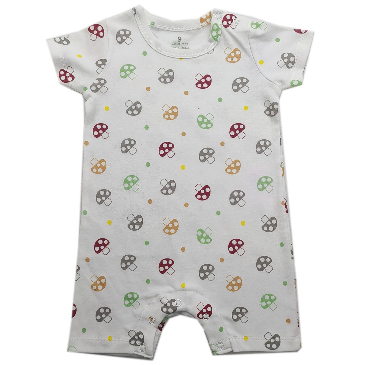 Foreign trade short crawl [double-sided cotton] baby animal floral floral shoulder open button one-piece short-sleeved crawl suit for men, women and infants