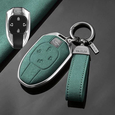 Car key bag gs3 Male gs8 New m6pro - trumpchi-c-four-key-tarnish-aluminum-alloy-dark-green-suede-hand-rope-buckle