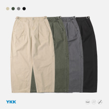 TRS男装丨25AW日系复古酵洗磨毛斜纹弯刀裤chino微锥休闲长裤男