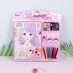 子供のおもちゃの小さい化粧師は美労diyを貼り付けておもちゃの幼稚園の贈り物を作って色を塗って絵を塗ります。