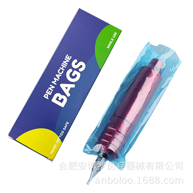 Máquina de tatuaje desechable bolsa protectora 200 piezas tatuaje pluma máquina a prueba de polvo impermeable bolsa de protección transparente herramientas de tatuaje