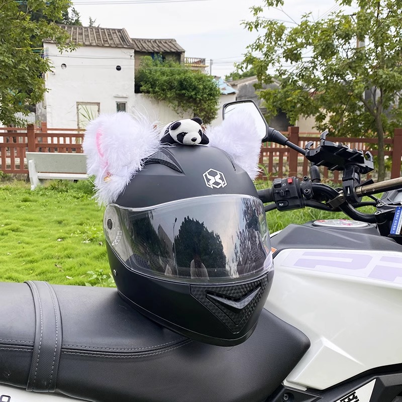 Cute Plush Cat Ear Helmet Decoration Motorcycle Helmet Accessories