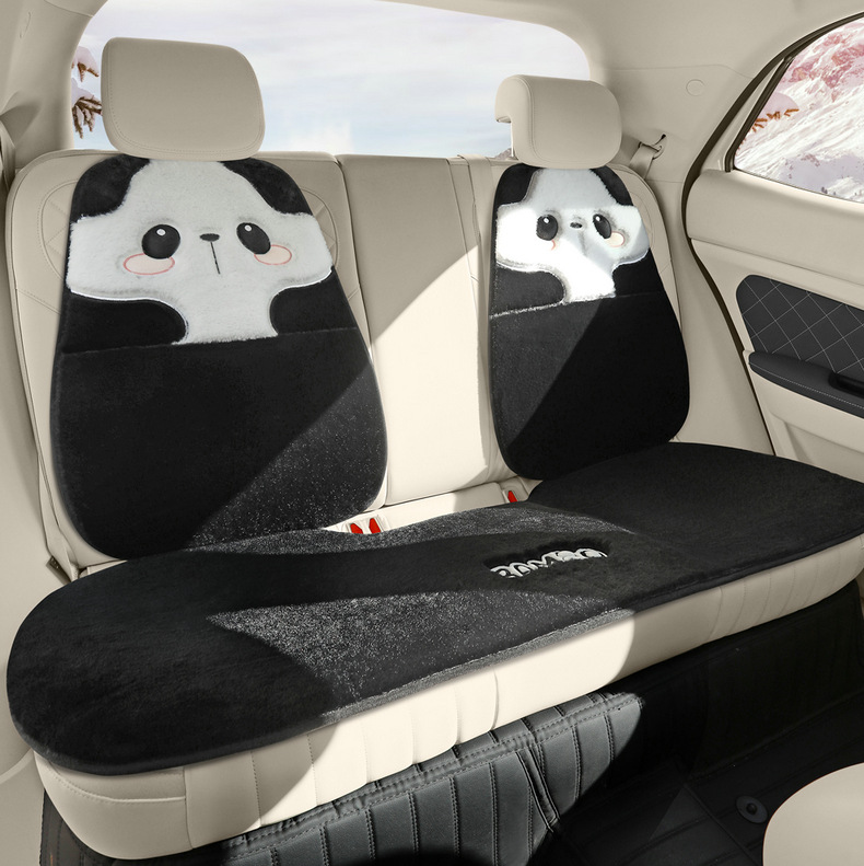 Car cushion winter short plush car cushion imitation rabbit plush warm small waist car seat cover goddess cartoon seat cushion