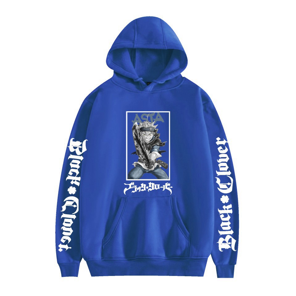 Nuevo estilo transfronterizo popular popular japonés riman black de cuatro hojas-Black Clover más suéter con capucha de terciopelo para mujer