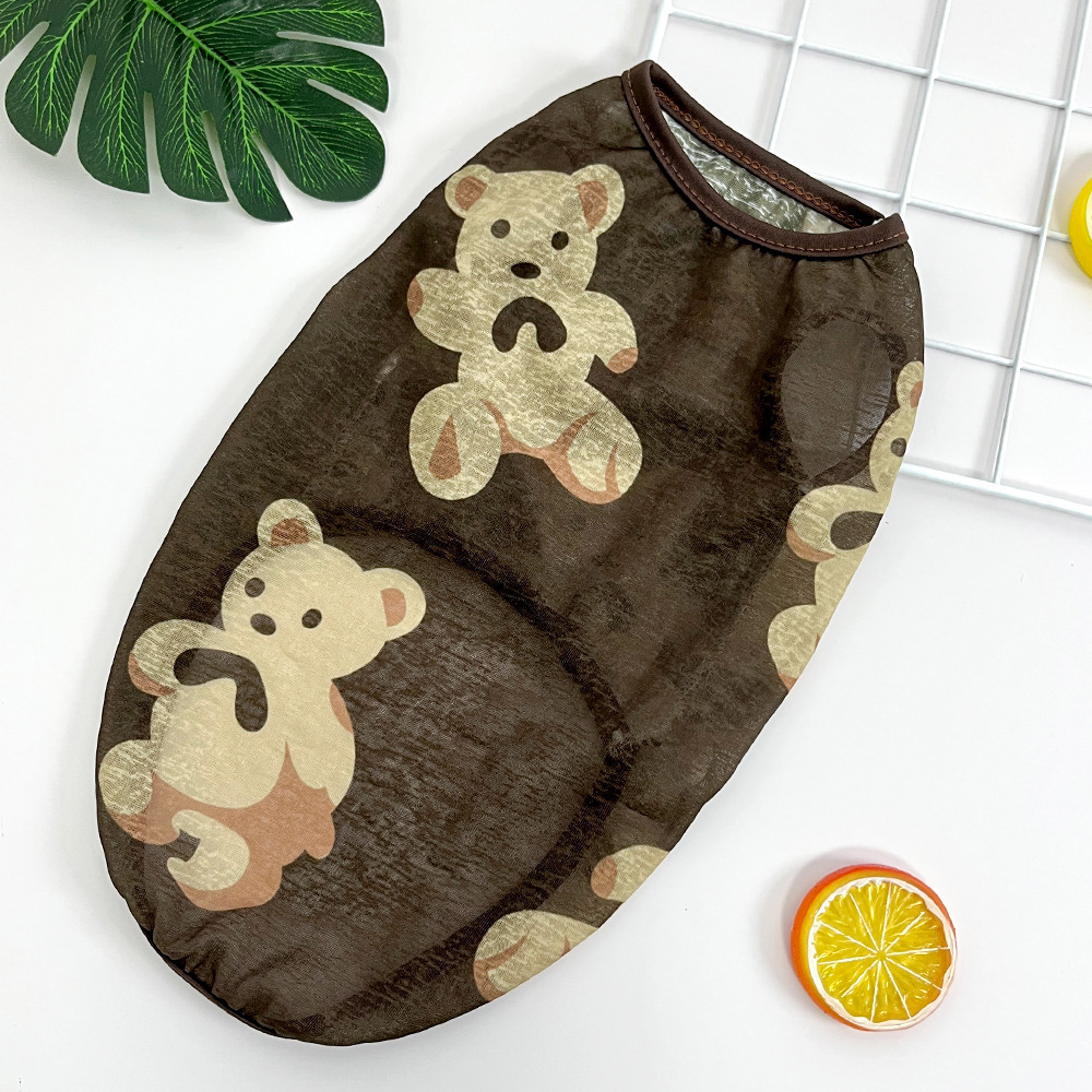 Perro mascota de verano gato chaleco ropa para perros artículos para perros gatos oso impresión Kefund ropa de cabello al por mayor