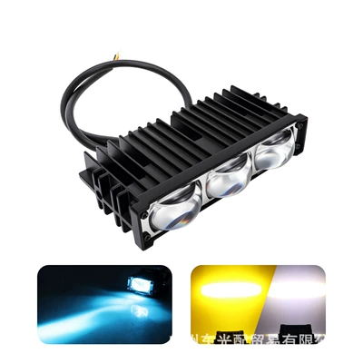 Led Headlight Lens U+L Type: İşçi projektorları - 3-beads-white-and-yellow-blue-devil-eyes-1-piece