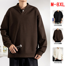 跨境男装外贸重磅男士卫衣春秋季新款休闲大码长袖t恤男衣服批发