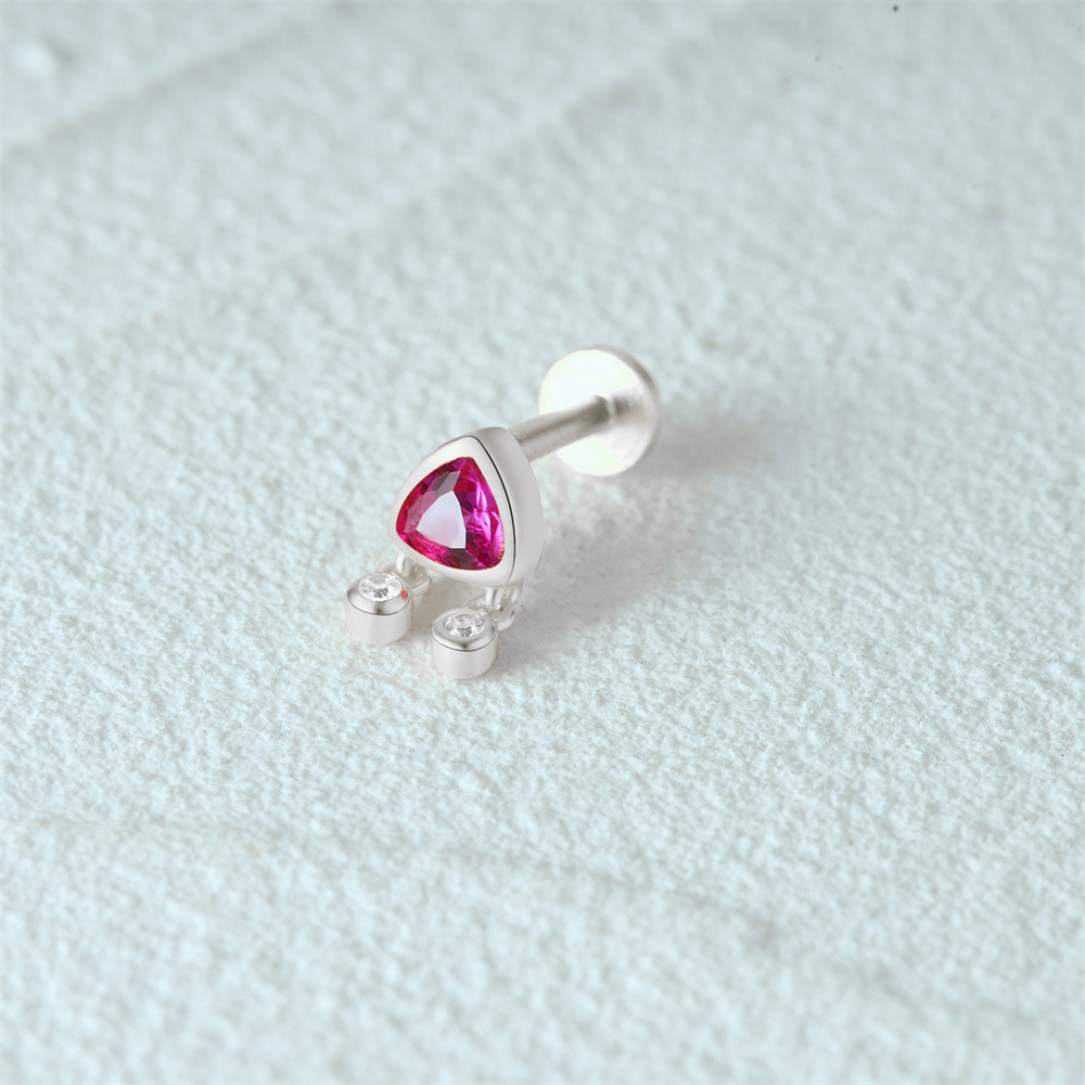 2g Weight Zircon Inlay Material Ear Studs Classification 1 Piece Quantity Daily, Street Occasion 925 Sterling Silver Material Geometric Pattern Women's Gender Plating Design Casual, Simple Style Style 1 Piece Ear Cartilage Rings & Studs Casual Simple Style Geometric 925 Sterling Silver Plating Zircon 14