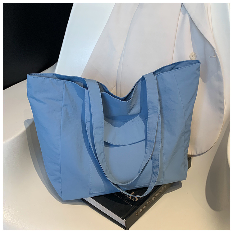 Cross-border laid-back style nylon bag for women 2025 new casual large-capacity shopping handbag, simple and lightweight single-shoulder bag undefined