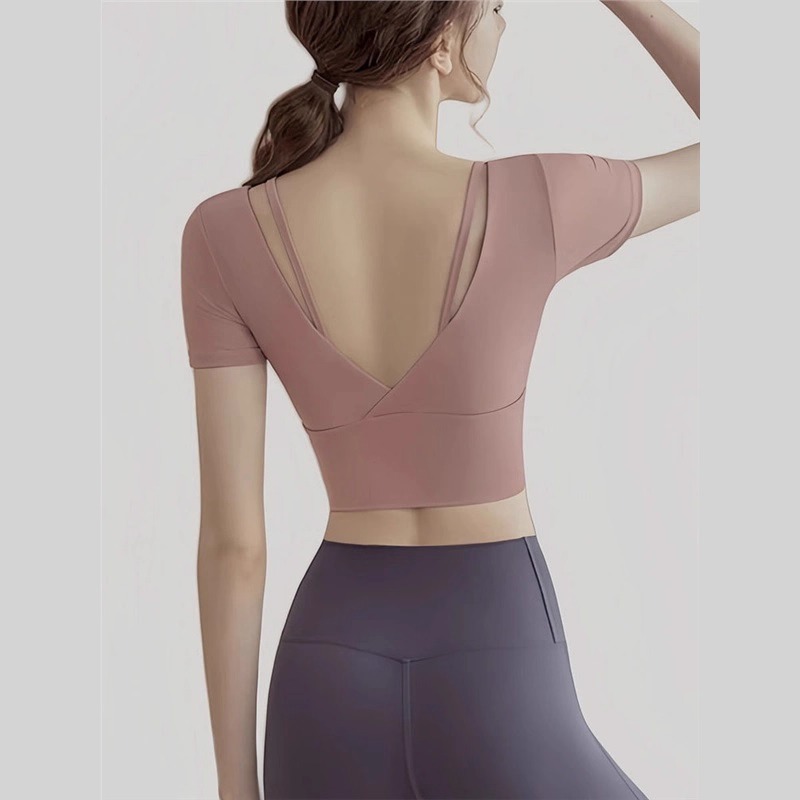 美国COPALO瑜伽服女夏款高级感运动上衣跑步训练健身服短袖套装|undefined