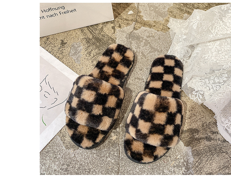 Autumn And Winter New Open Toe Celebrity Mesh Cotton Slippers Women S Fashion Indoor Home Fleece_voghion.com