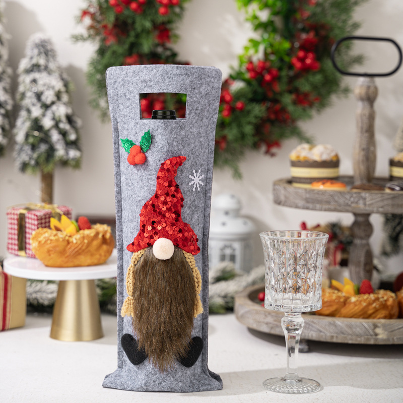 豪貝の新型クリスマス装飾ルドルフ酒瓶袋クリスマス酒瓶カバーパーティー装飾小人酒瓶カバー|undefined