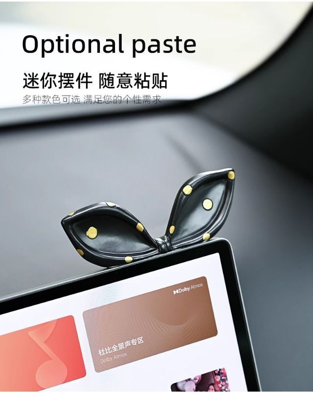 Cute Bow Car Interior Decoration Ornaments Internet Celebrity Car Center Console Car Screen Creative Decorations for Women