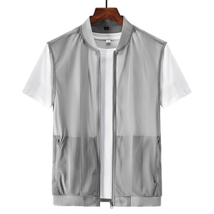 Men's New Mesh Vest, Breathable, Comfortable and Cool Summer Sun Protection Vest, Men's Outer Top, Work Vest