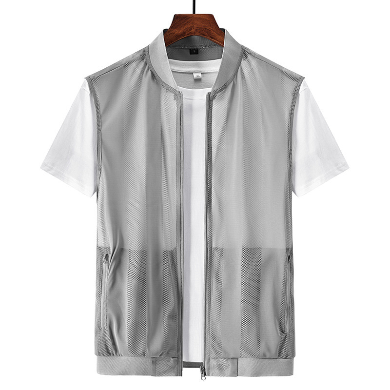 Men's New Mesh Vest, Breathable, Comfortable and Cool Summer Sun Protection Vest, Men's Outer Top, Work Vest Men's New Mesh Vest, Breathable, Comfortable and Cool Summer Sun Protection Vest, Men's Outer Top, Work Vest