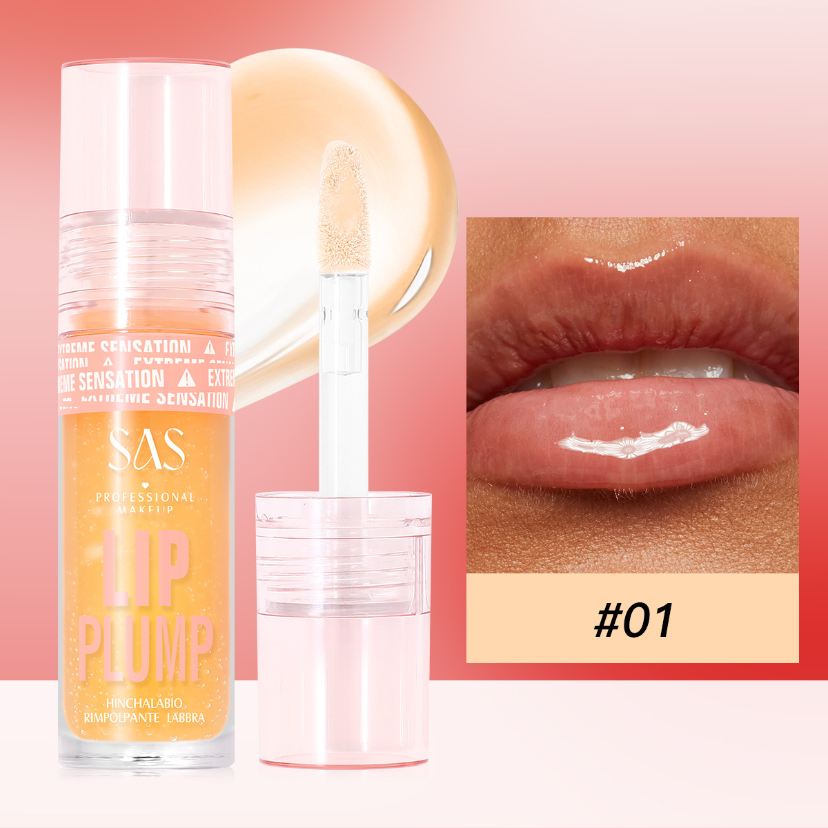 SAS belleza estilo explosivo transfronterizo venta caliente brillo de labios realce de labios nacarado esmalte de labios hidratante e hidratante al por mayor SAC131