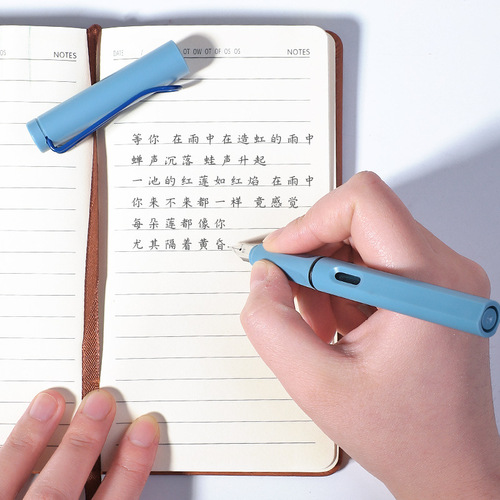 Student upright ink sac pen, advertising pen for calligraphy practice, Morandi Macaron reading and writing pen with logo